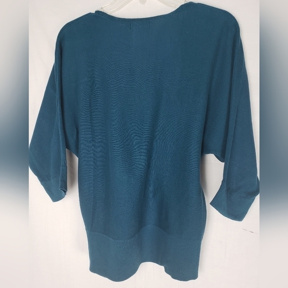 The LIMITED Bluish Green Button Down 3/4 Length Sleeve Sz M - Picture 4 of 8